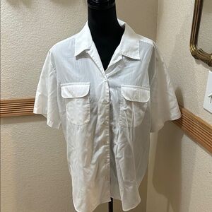 Cabin Creek Size 16W Classic Women White Button Down Shirt!!!